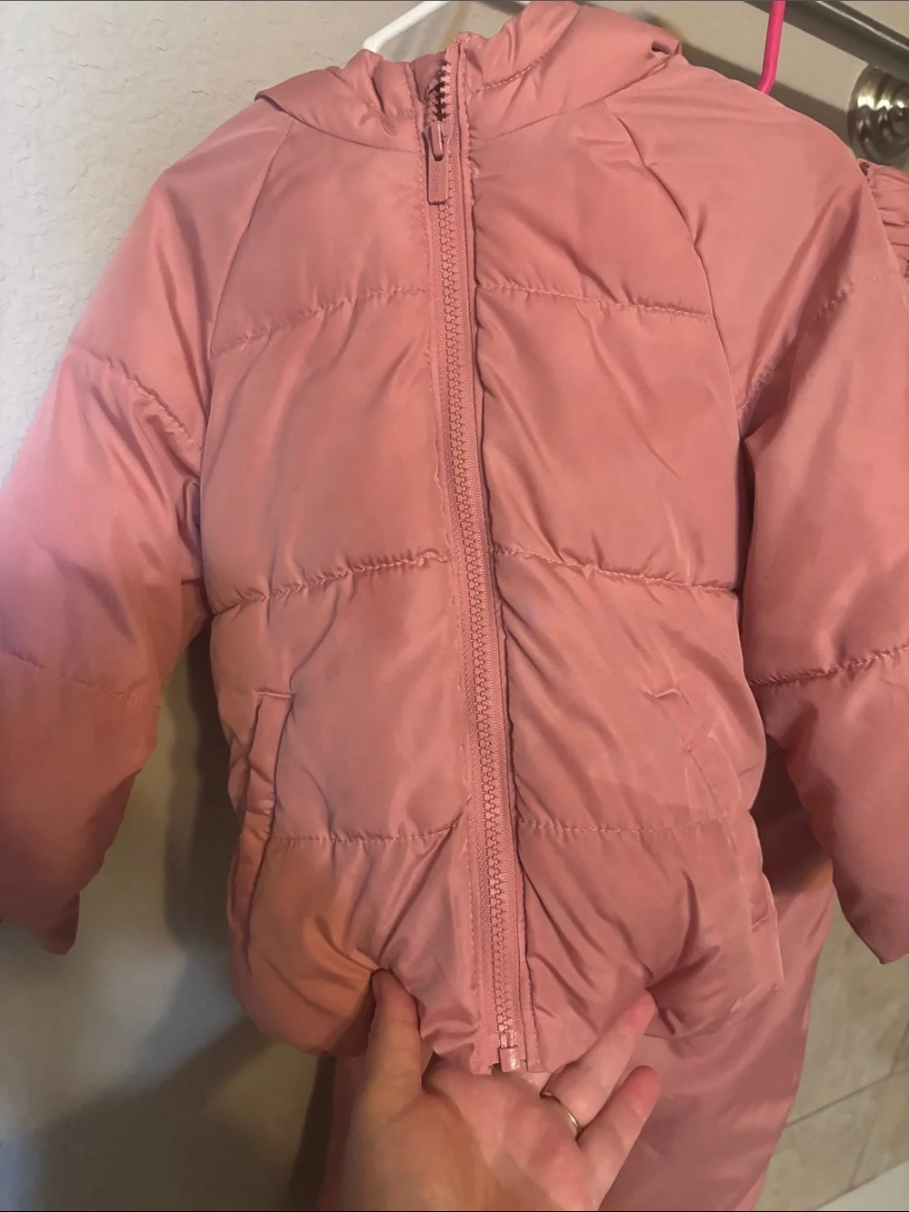 Old Navy Pink Kids Puffer Jacket and Snow Bib Set